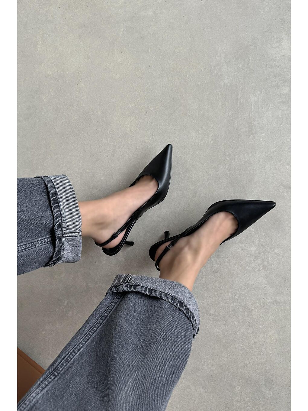 Raye Kadın Topuklu Deri Ayakkabı Siyah-2