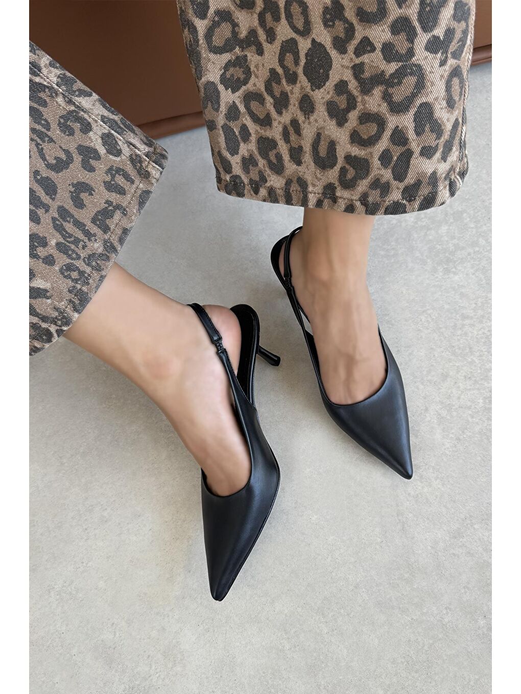 Raye Kadın Topuklu Deri Ayakkabı Siyah-3