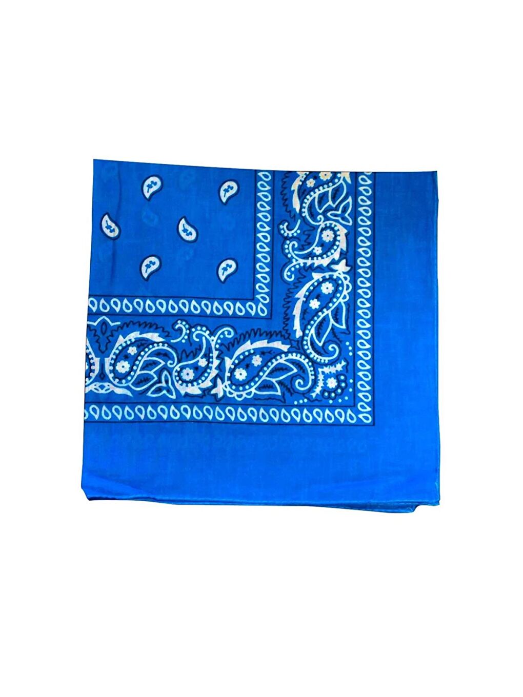 Mavi Neon Renkli Pamuk Kare Bandana-1