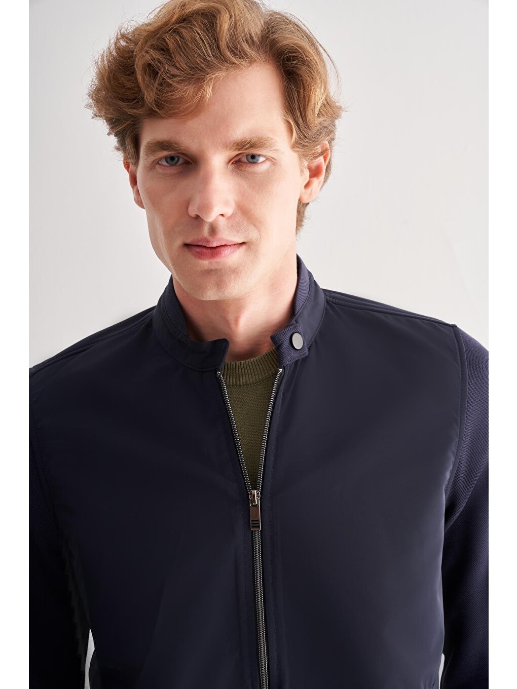 Koyu Lacivert Dik Yaka Cls Slim Fit  Mont 1007255127-3
