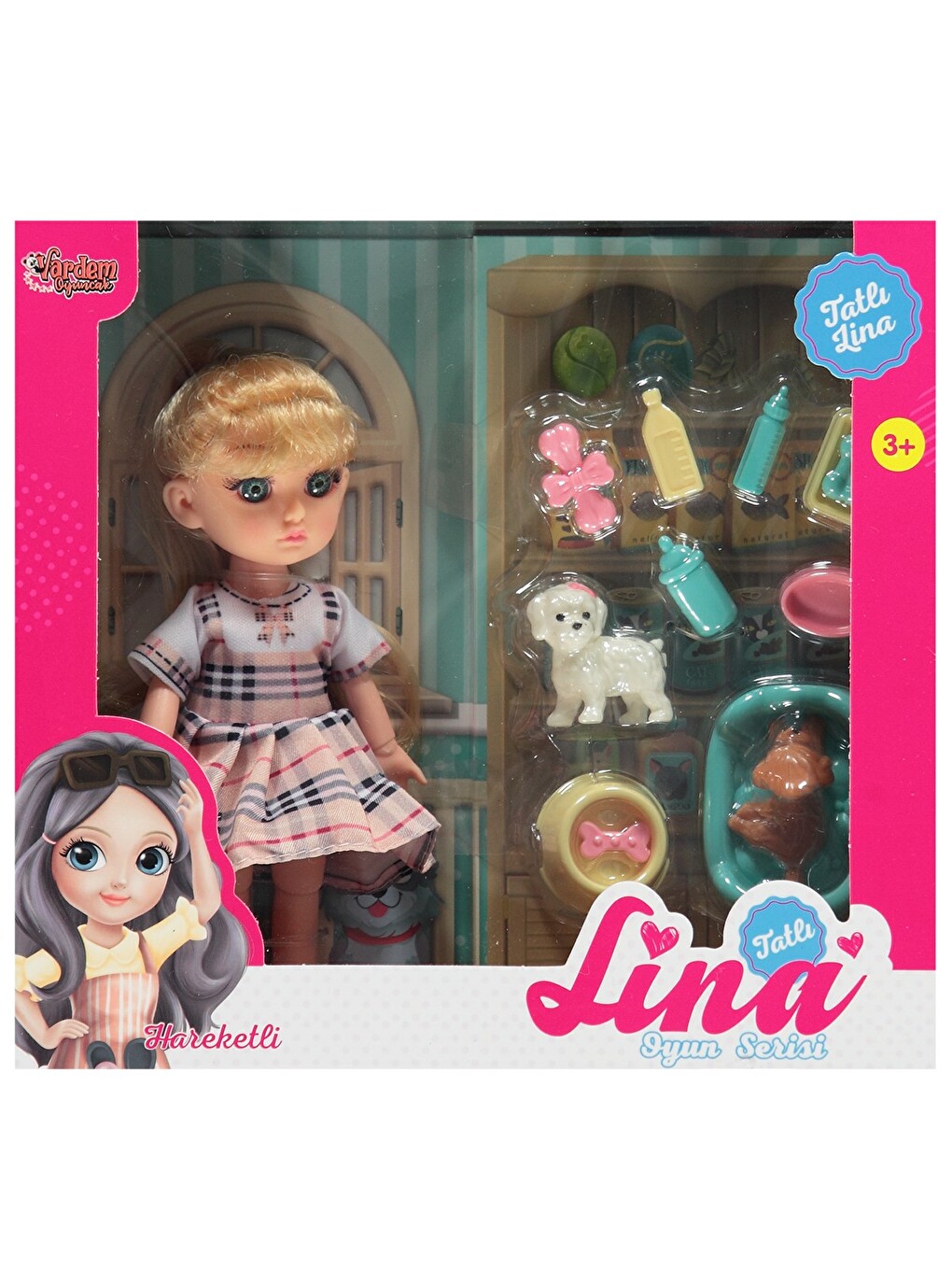 Oyuncak Kutulu Aksesuarlı Tatlı Lina Bebek - Bej