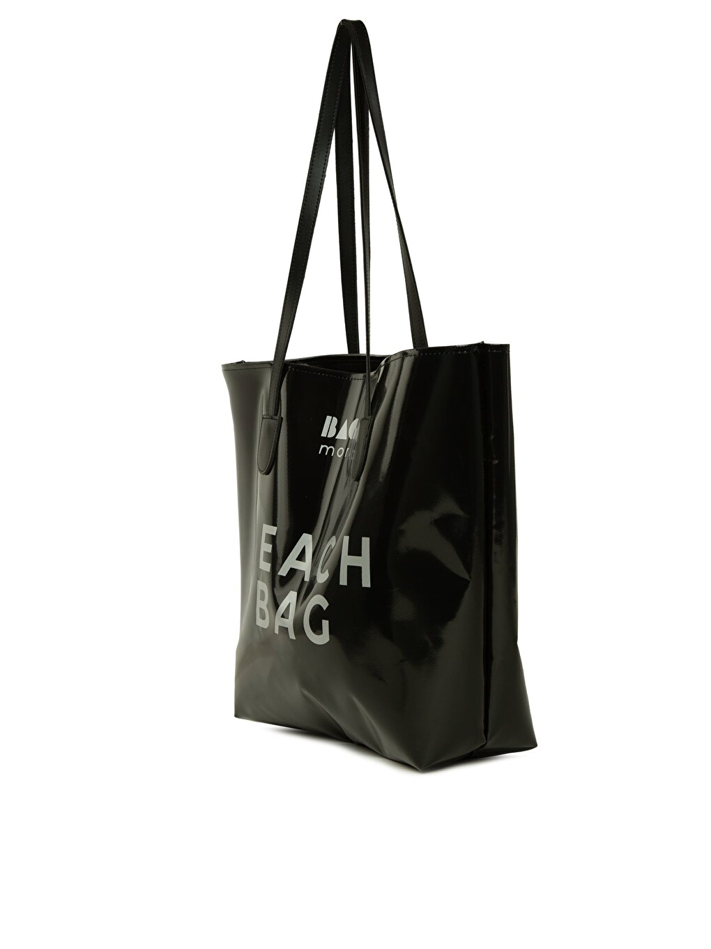 Siyah Beach Bag Baskılı Plaj Çantası-1