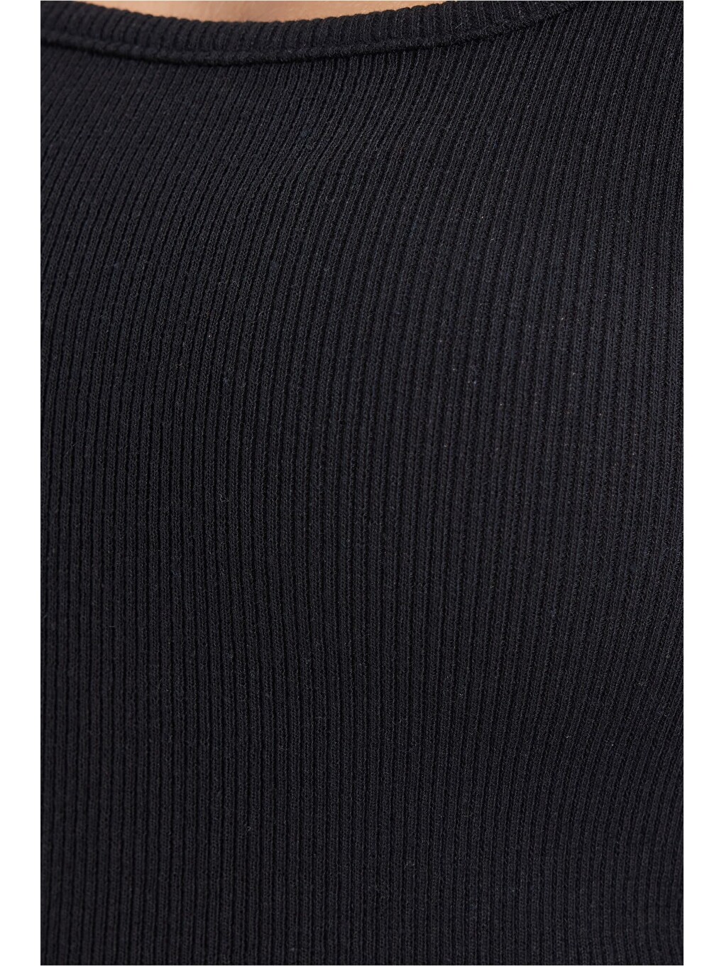 Kadın Slim Fit Dar Kesim Askılı Kare Yaka Pamuklu Siyah Crop Atlet-5