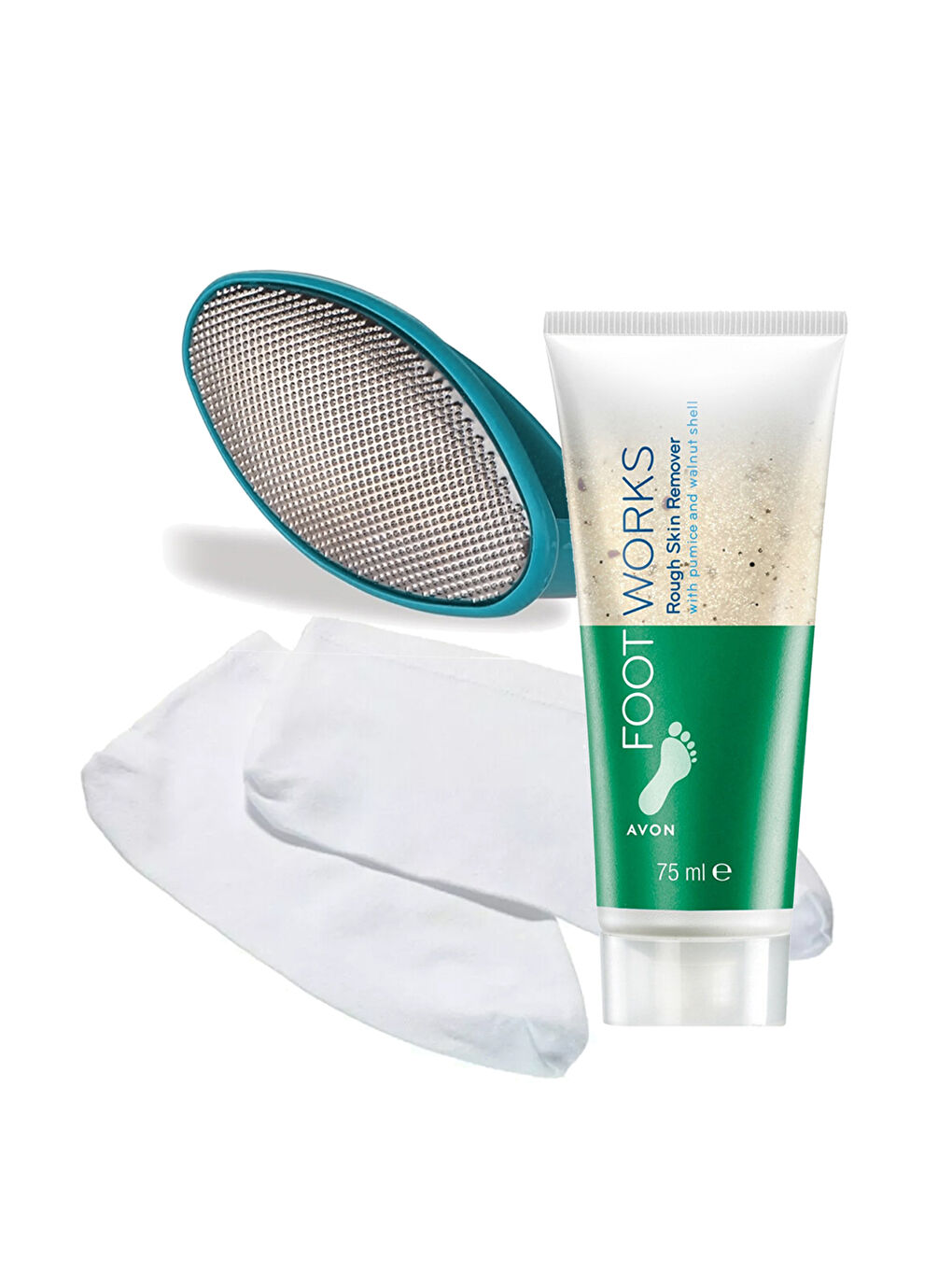 AVON Foot Works Ayak Kremi Törpüsü ve Nemlendirici Çorap Paketi
