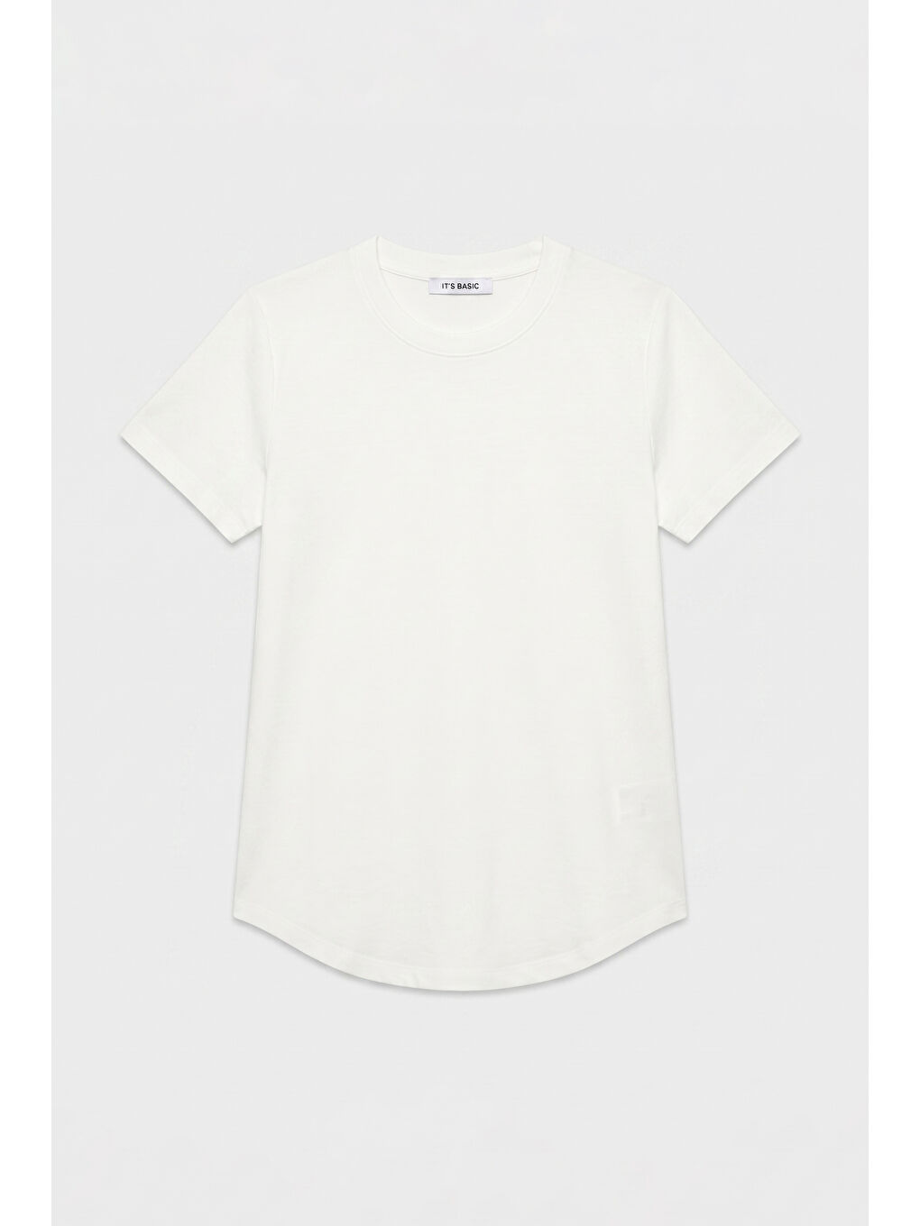 Kadın Beyaz s6-2 Oversize Bisiklet Yaka T-Shirt-2