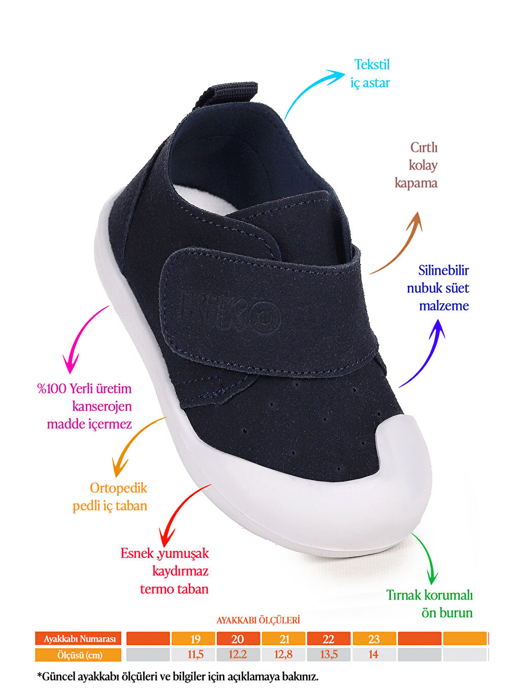 Lacivert Rosie İlk Adım Cırtlı Kız Bebek Günlük Ayakkabı-1