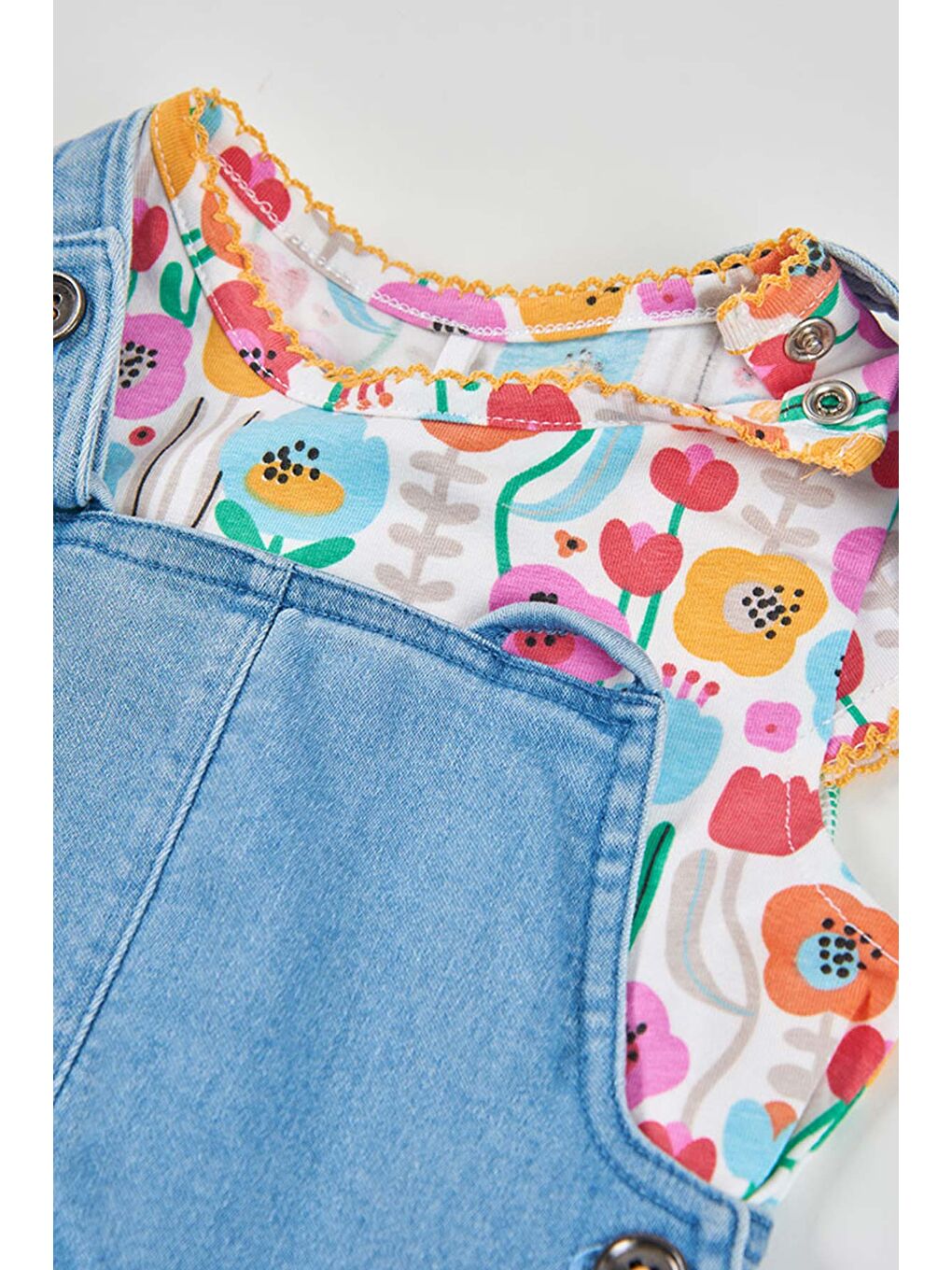 Güneş Desenli Salopet Etek 6-24 Ay Mavi-6