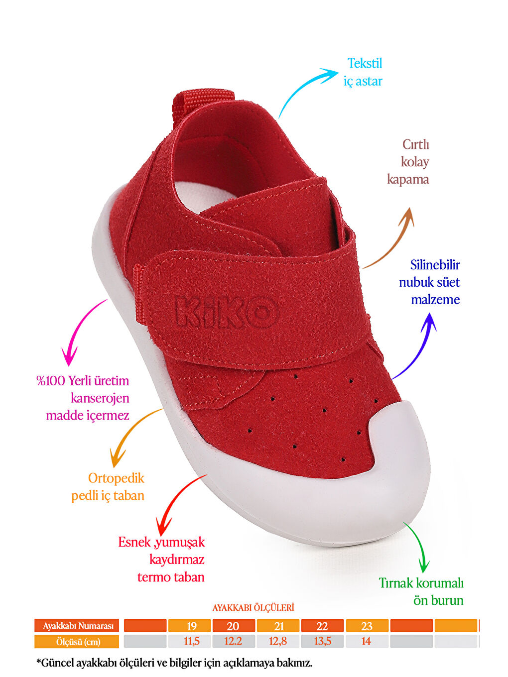 Kırmızı Rosie İlk Adım Cırtlı Kız Bebek Günlük Ayakkabı-1