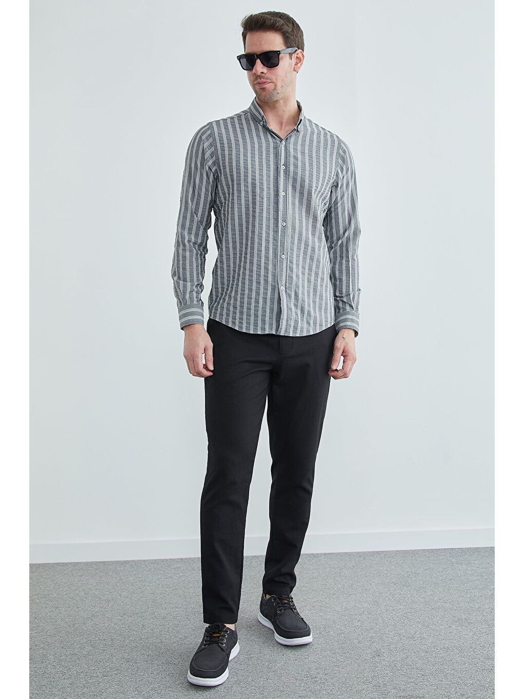 Siyah Beli Lastikli Bağcıklı Jogger Pantolon