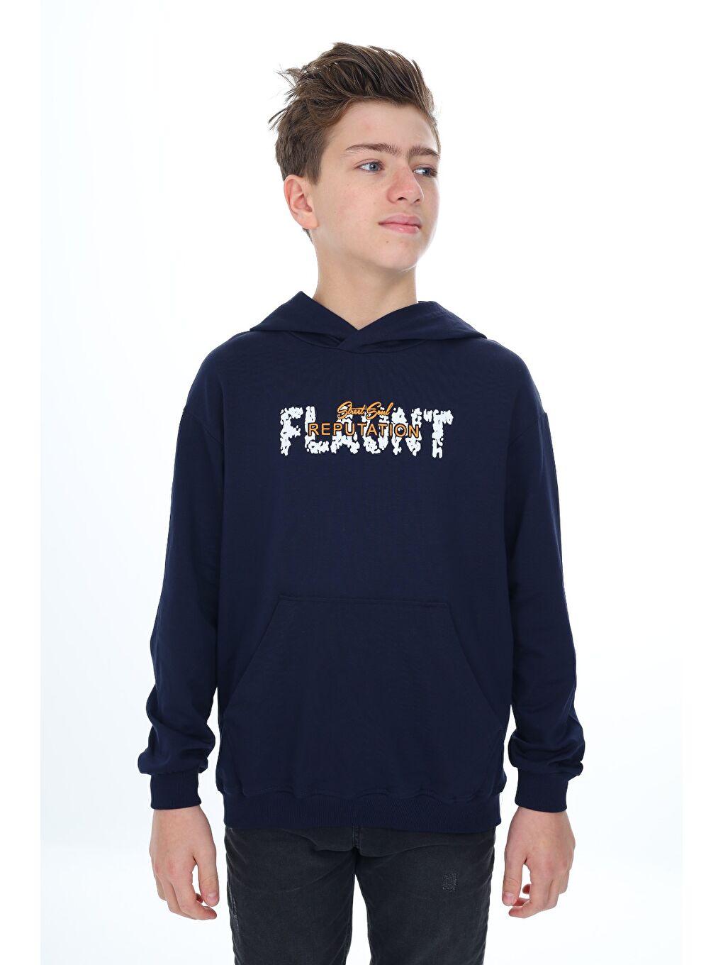 Lacivert Erkek Çocuk Baskılı Sweatshirt