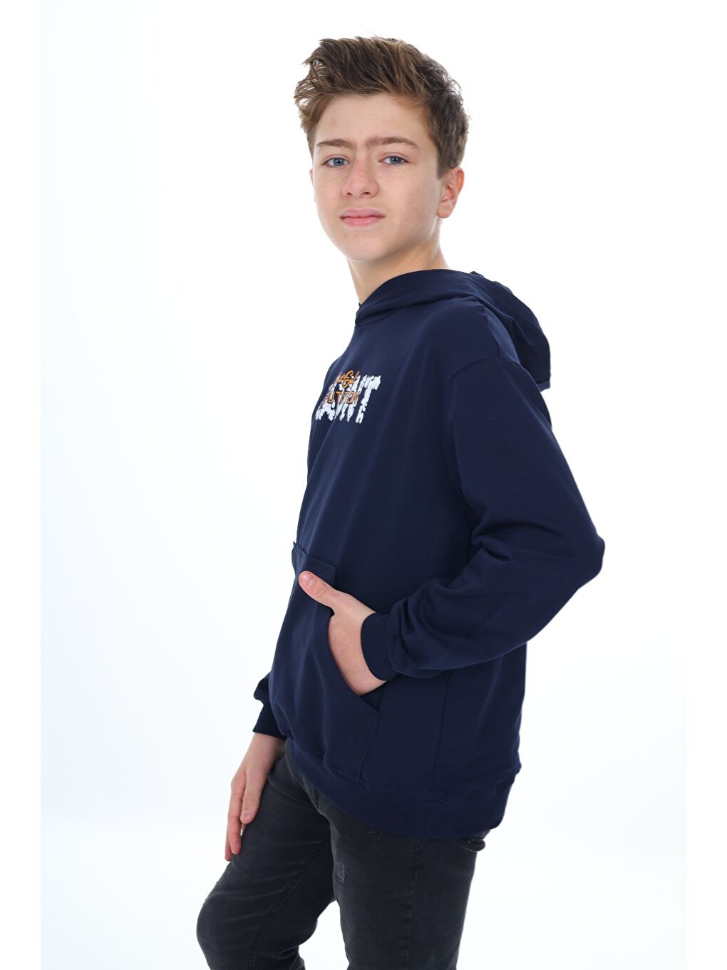 Lacivert Erkek Çocuk Baskılı Sweatshirt-2