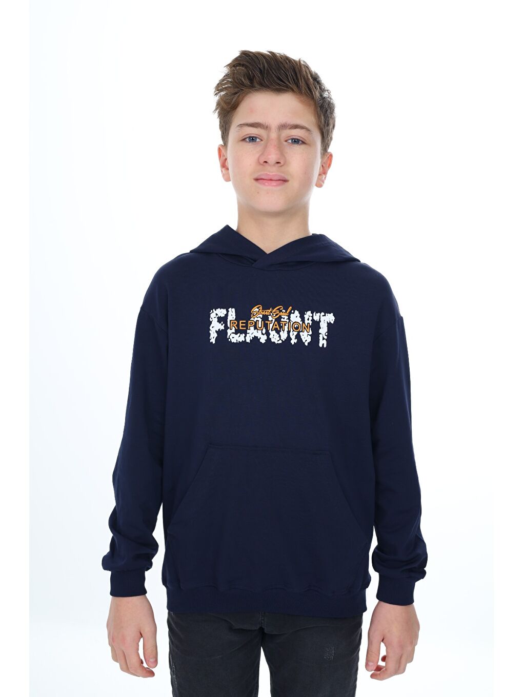 Lacivert Erkek Çocuk Baskılı Sweatshirt-4