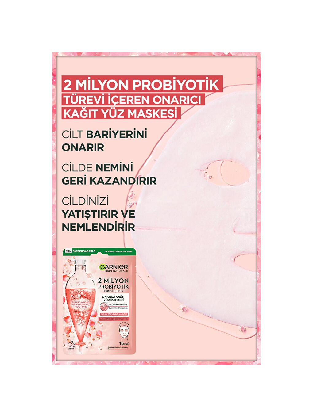 2 Milyon Probiyotik Türevi İçeren Onarıcı Kağıt Yüz Maskesi-1