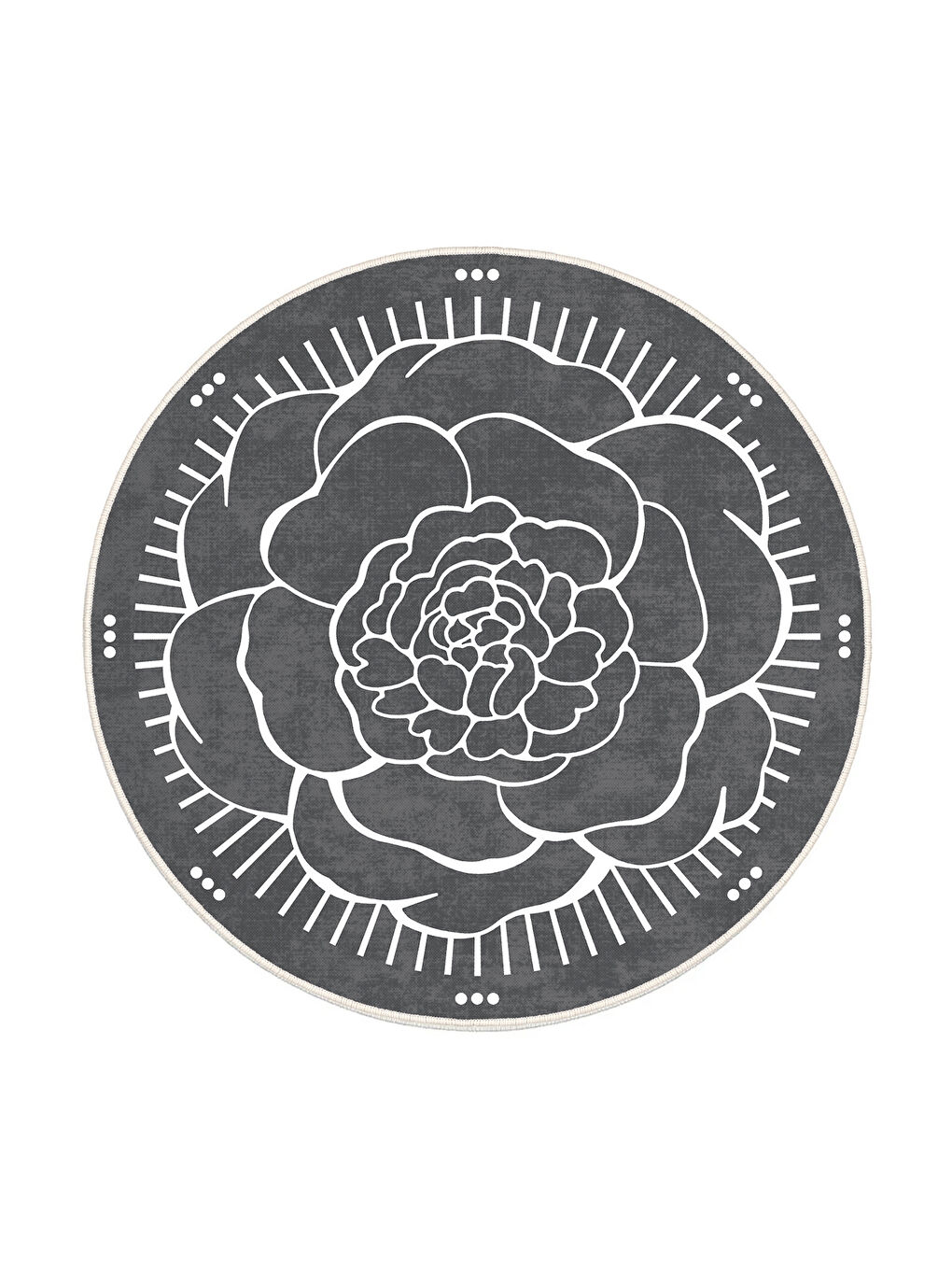 Gri Dekoratif Salon Halısı, Makinada Yıkanabilir, Kaymaz Taban, İnce & Modern Tasarım