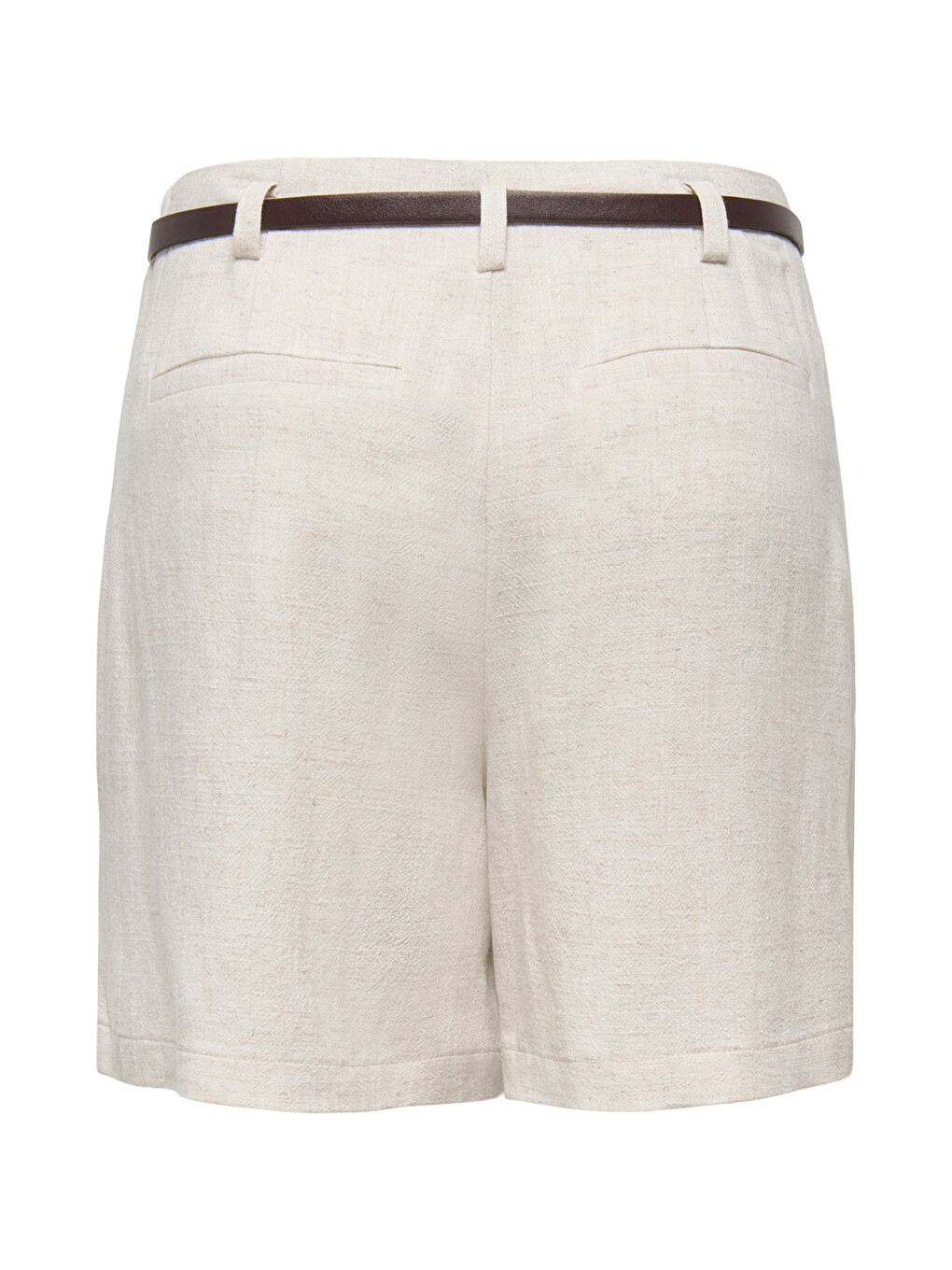 Bej Onlsiesta Keten Karışımlı Regular Fit Kemer Detaylı Short 15367413-5