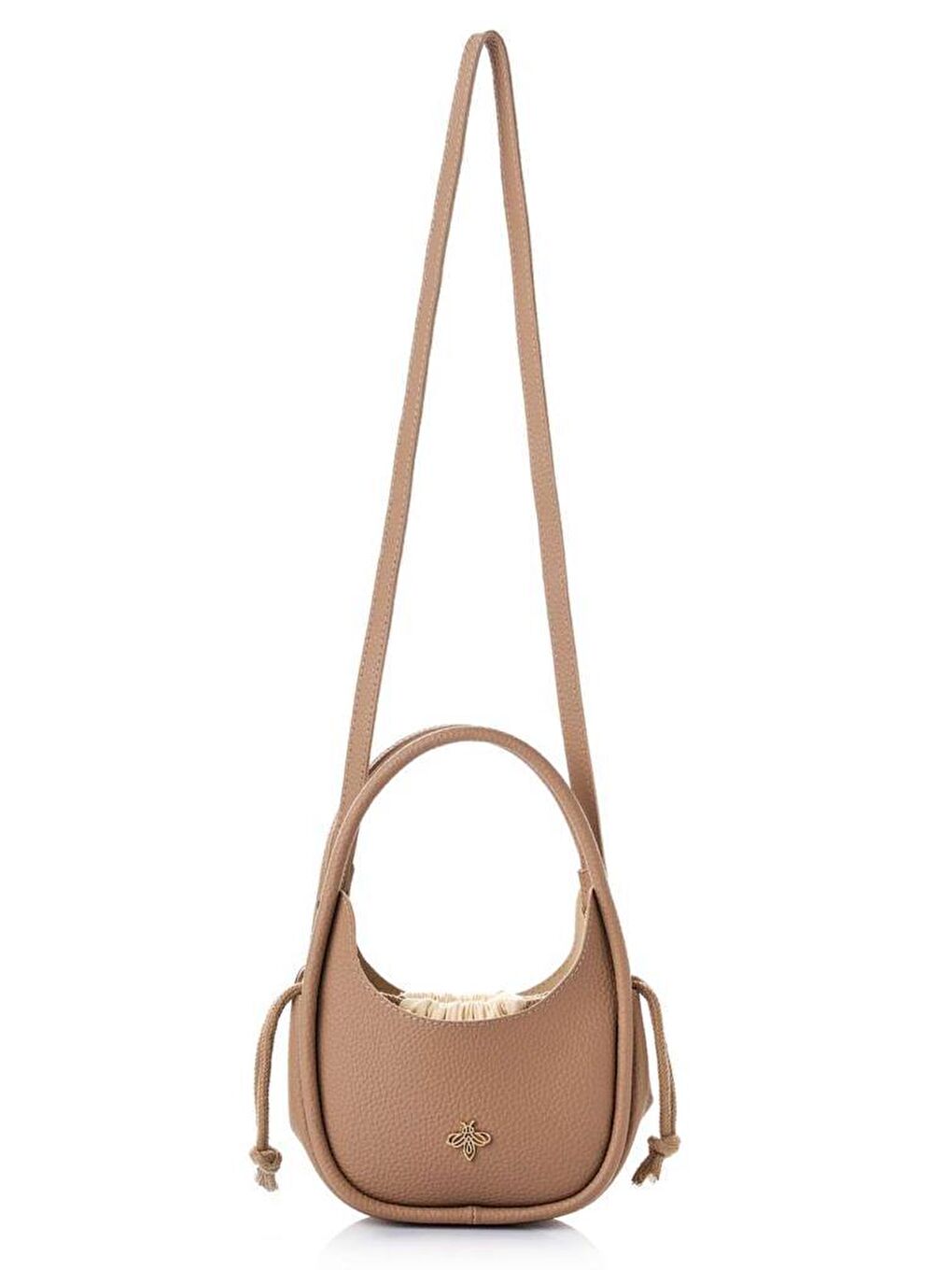 Bej Kadın Çapraz Askılı El ve Omuz Çantası-5