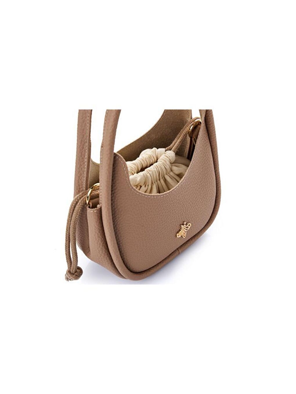 Bej Kadın Çapraz Askılı El ve Omuz Çantası-6
