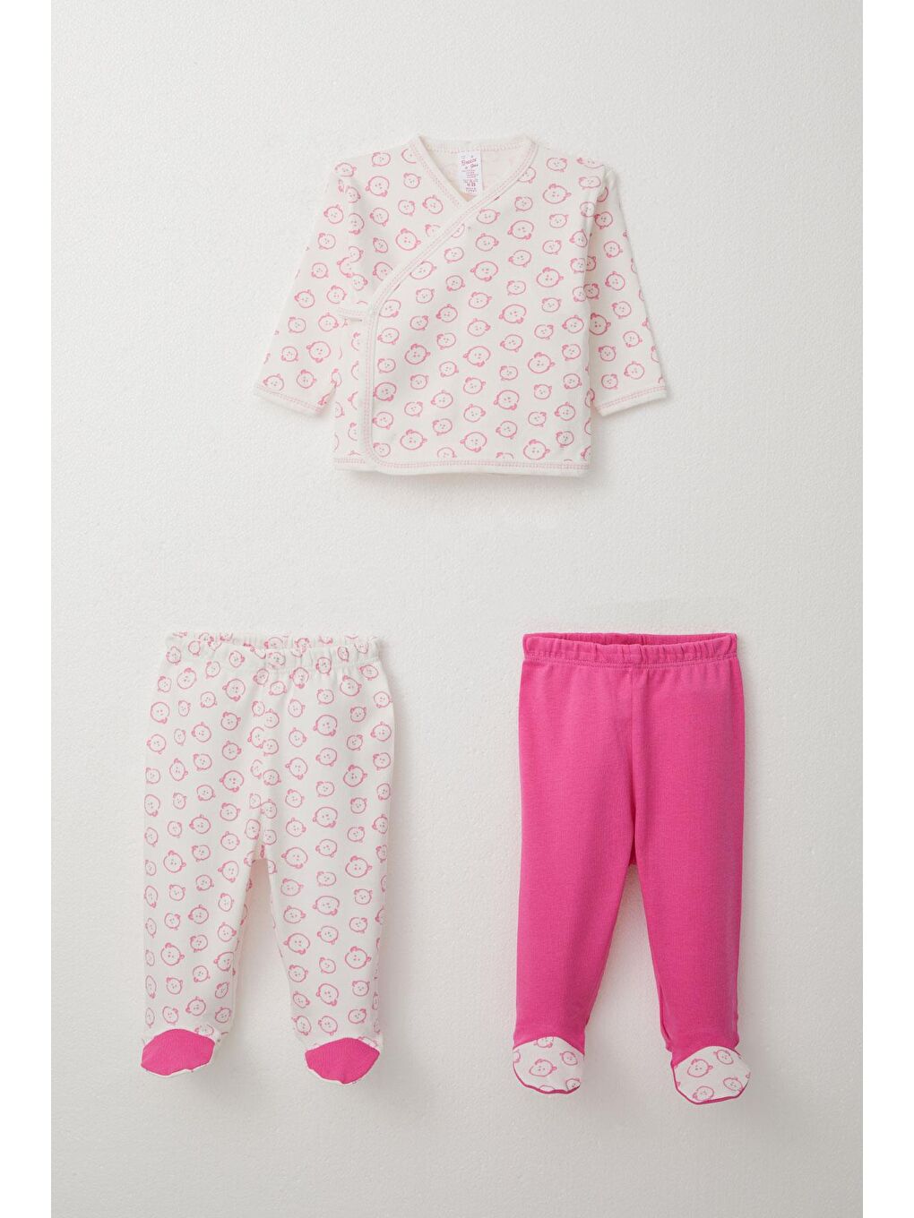 Kız Bebek Hastane Çıkışı 3 Lü Sevimli Bebek Ayıcık Ekru (0-4 Ay)