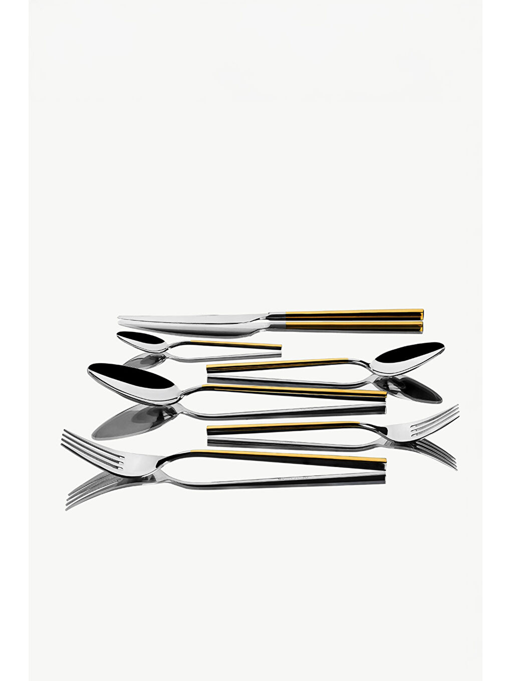 Sarı Gloria Altın Saten 12 Kişilik 72 Parça Kutulu Çatal Kaşık Bıçak Takımı-2