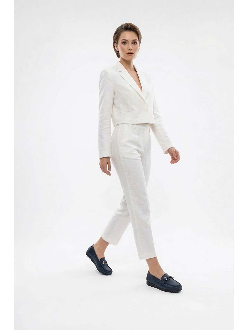 Lacivert Kadın AÇIK LACİVERT Düz Taban Tokalı Babet-3