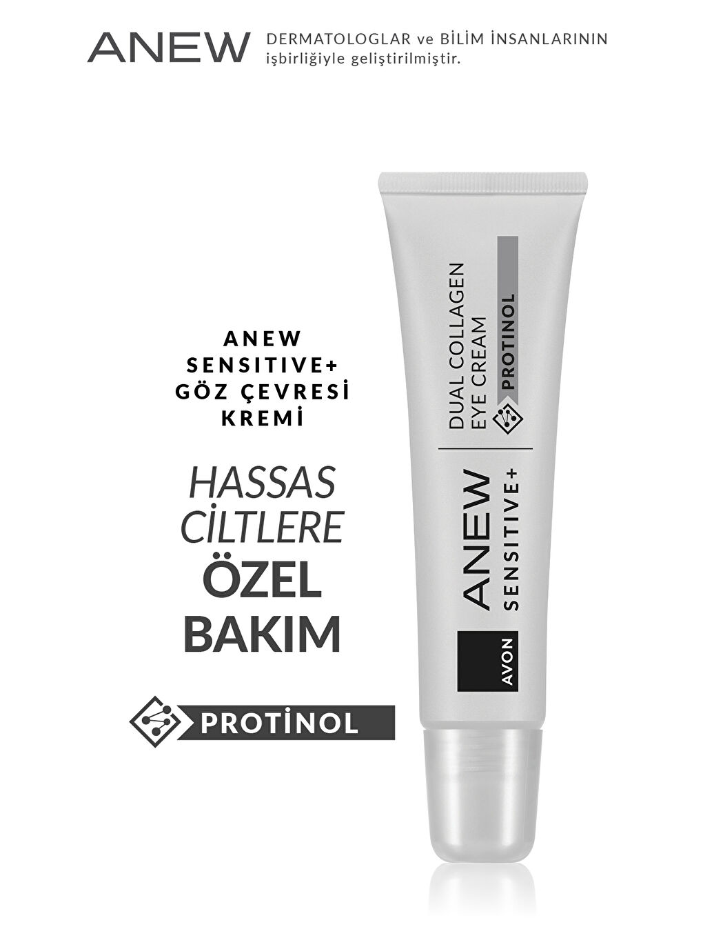 AVON Anew Sensitive+ Dual Collagen Göz Kremi ve Silikon Kırışıklık Pedi Paketi - 3