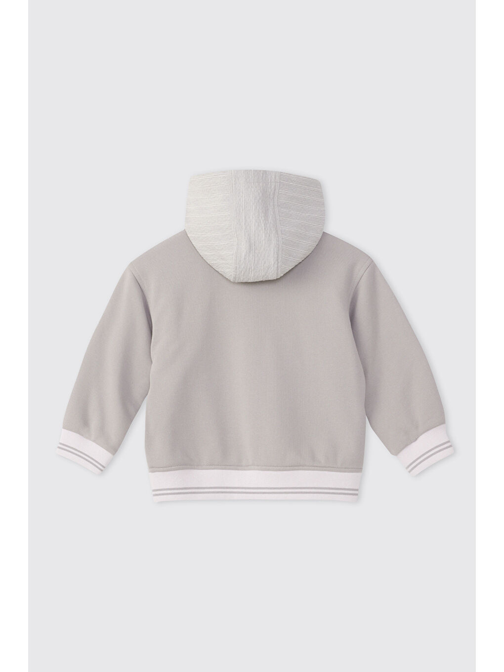 Erkek Bebek Kapüşonlu Gri Sweatshirt-1