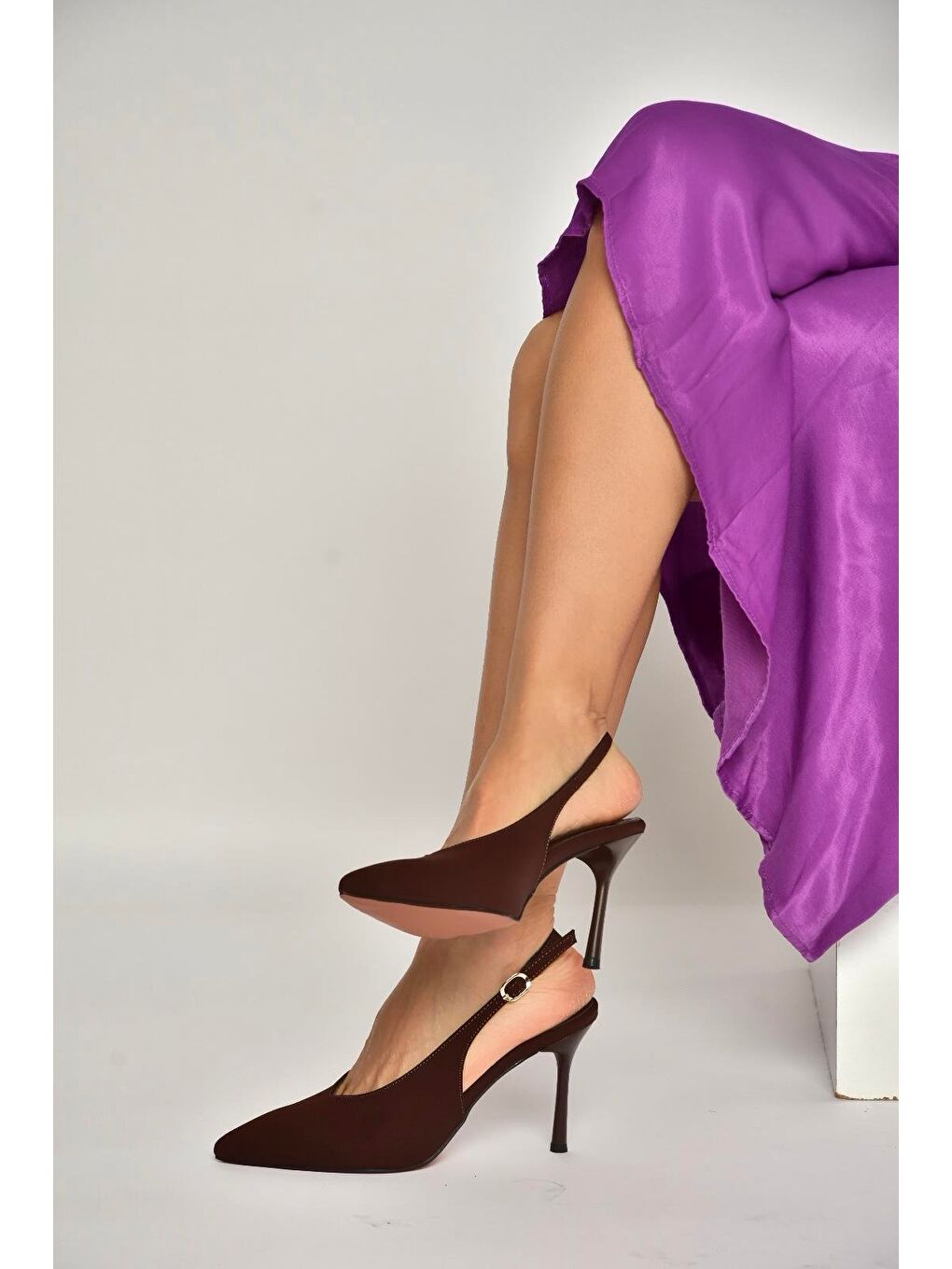 Kahverengi Kadın Topuklu Ayakkabı Y676090504-1