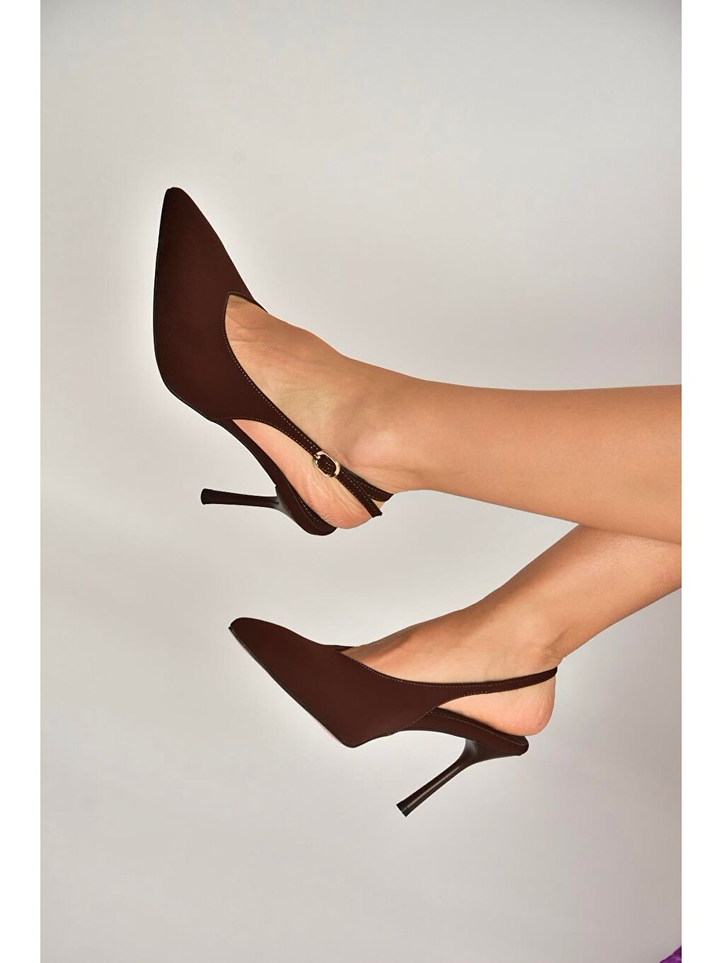 Kahverengi Kadın Topuklu Ayakkabı Y676090504-2