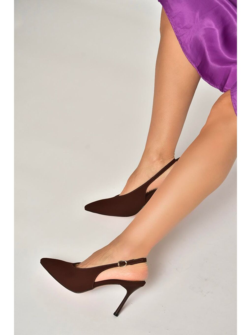Kahverengi Kadın Topuklu Ayakkabı Y676090504-3