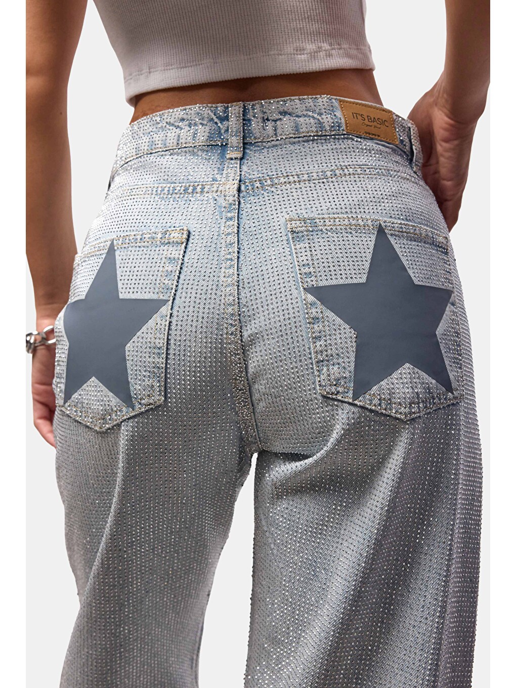 Mavi Kadın Ice T-4s6-3 Straight Fit Parlak Taşlı Özel Tasarım Denim Jean-1
