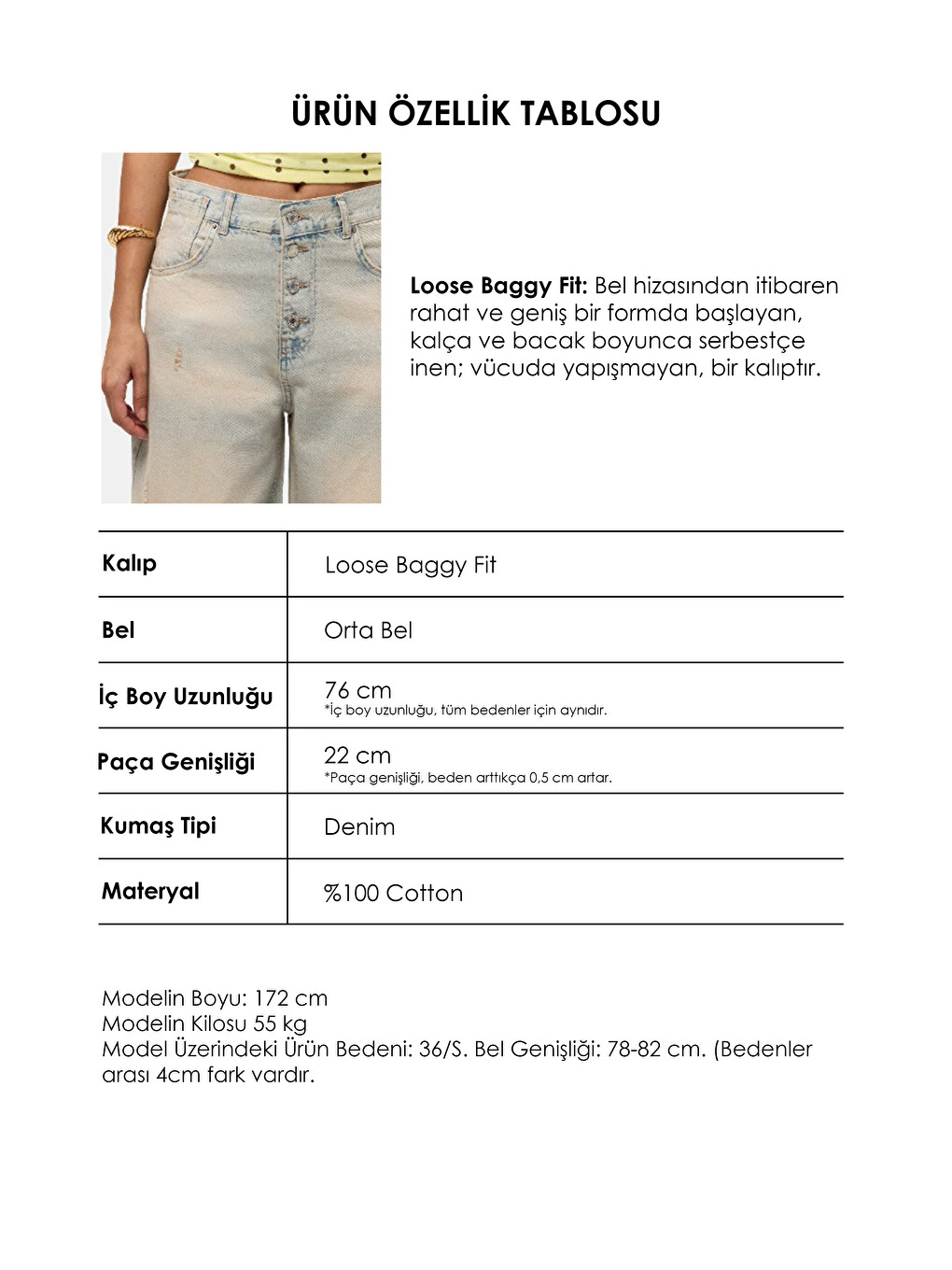 Mavi Kadın Jean Rengi 12s6-65 Loose Baggy Fit Denim Jean-3