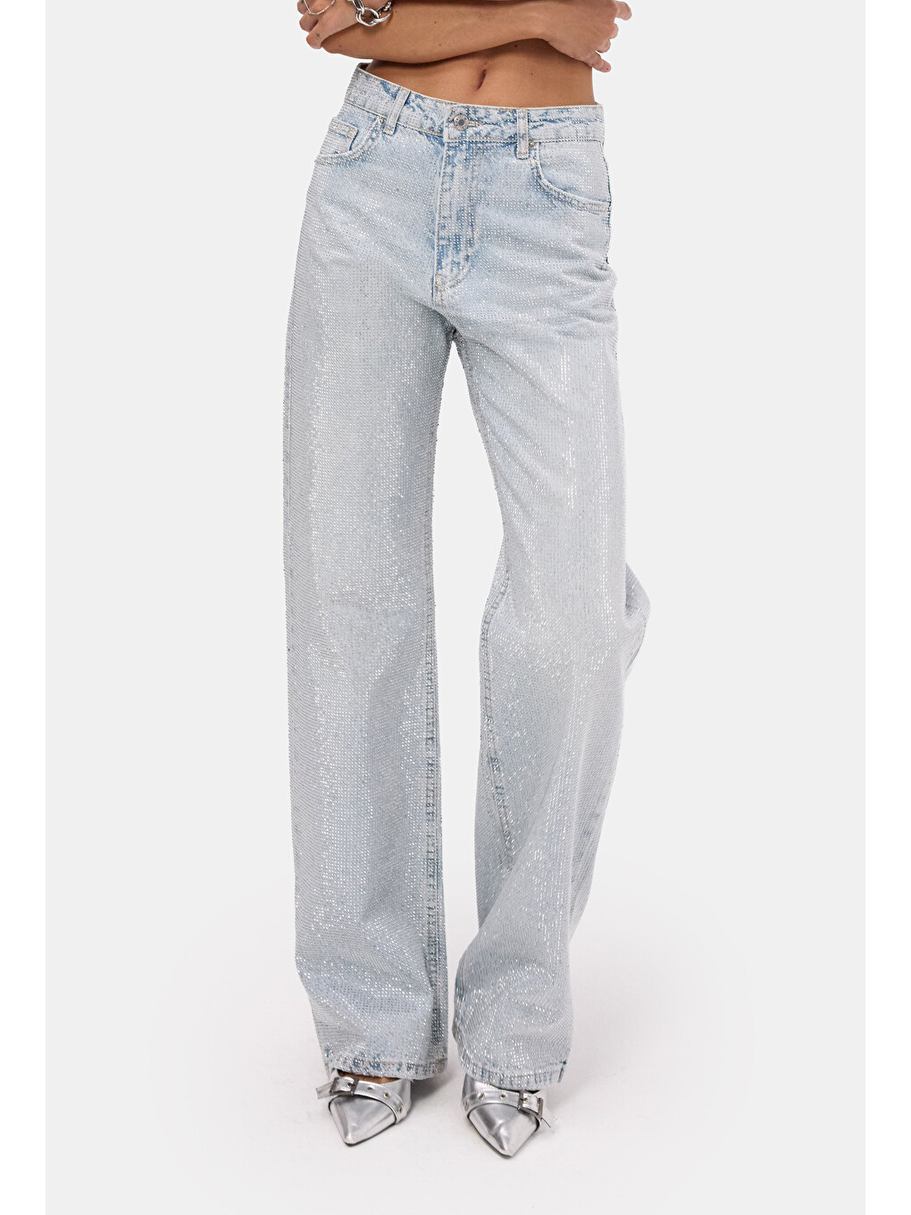 Mavi Kadın Ice T-4s6-3 Straight Fit Parlak Taşlı Özel Tasarım Denim Jean-5