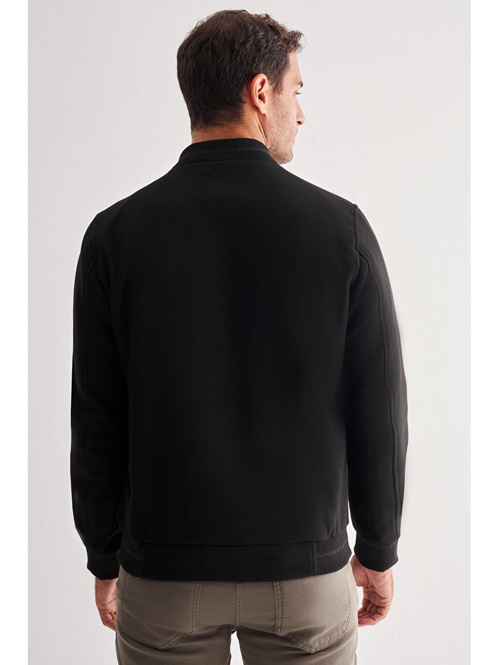 Siyah Kaşe Kolej Yaka Düz Yırtmaçsız Tam Astar Comfort Fit Classic Mont 1007245159-4