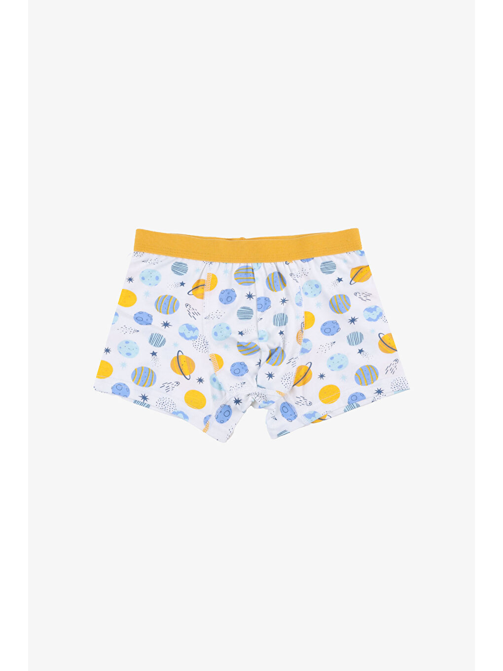 Mavi Erkek Çocuk Pamuklu Uzay Baskılı 3'lü Boxer-2