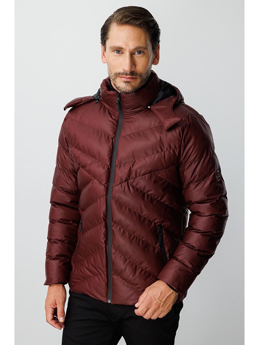 Erkek Bordo Şişme Mont
