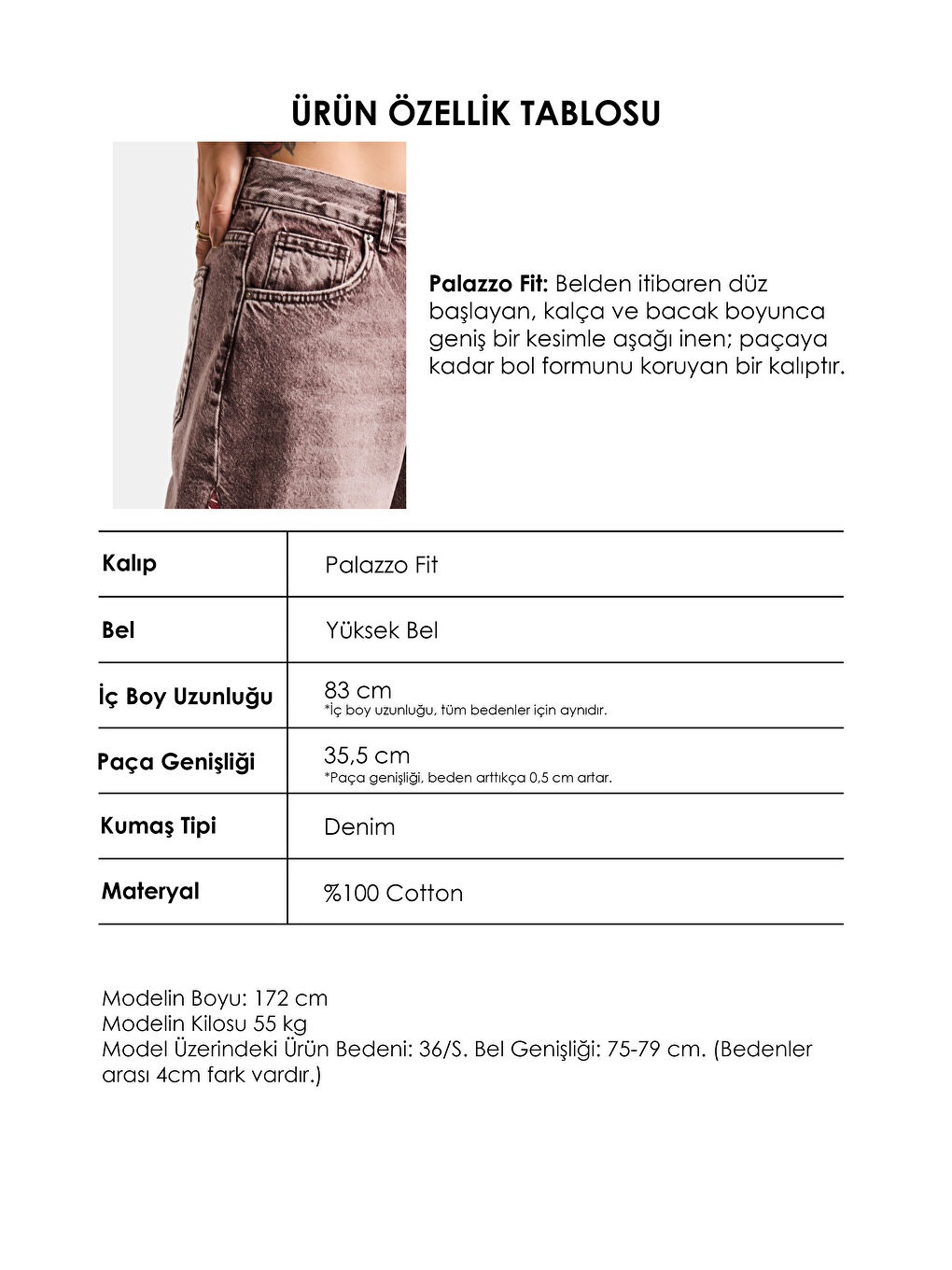 Mavi Kadın Jean Rengi 4s6-157 Palazzo Fit Gül Dantel Detaylı Özel Tasarım Denim Jean-5