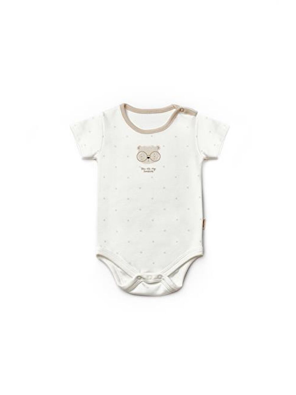 Ekru Bebek 3'lü Kısa Kol Body, %100 Organik Pamuk, Bebek ve Yenidoğan Serisi -CSY8121-4