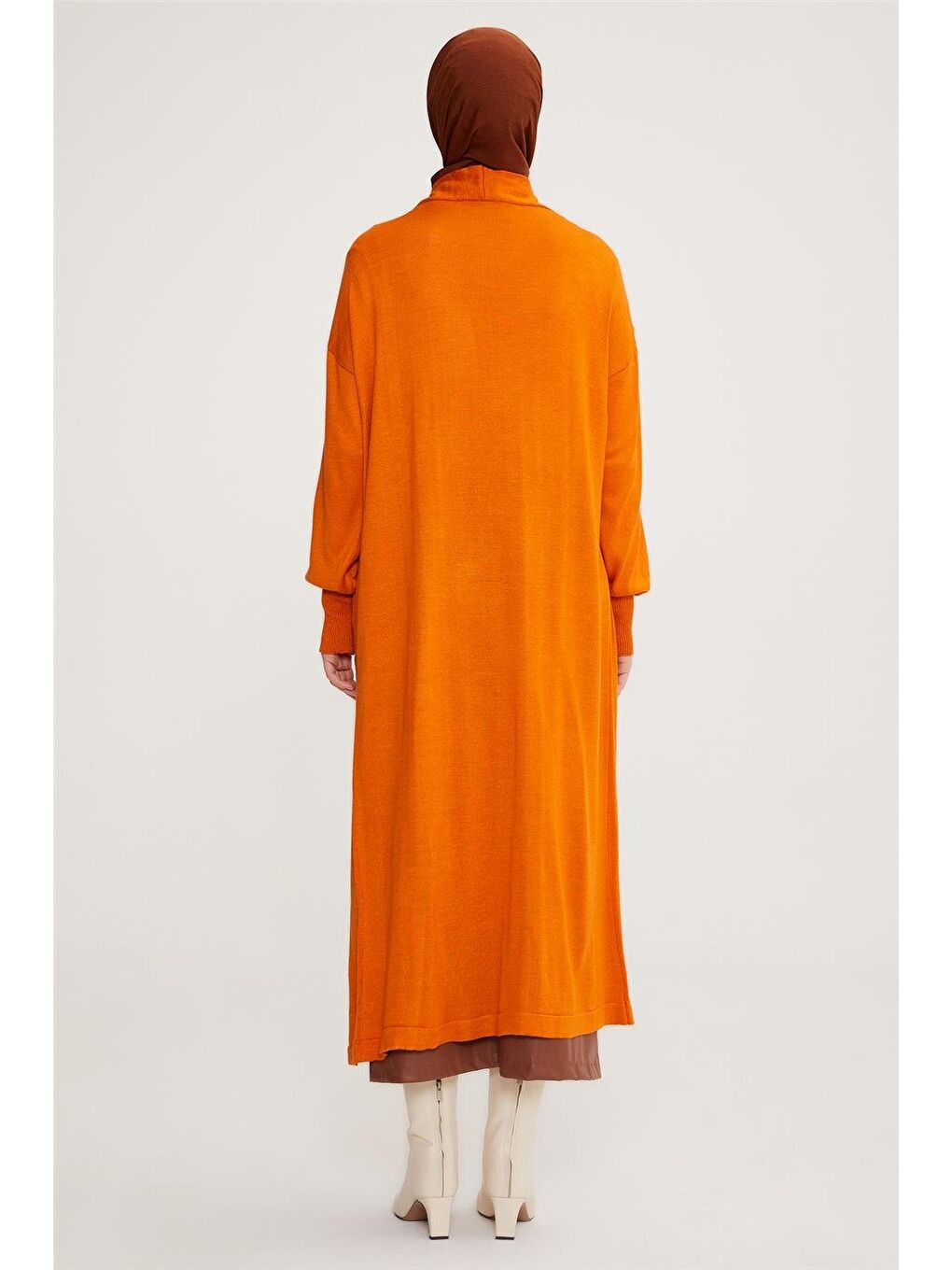 Turuncu Hırka 22Kd4245 Yanık Oranj-4