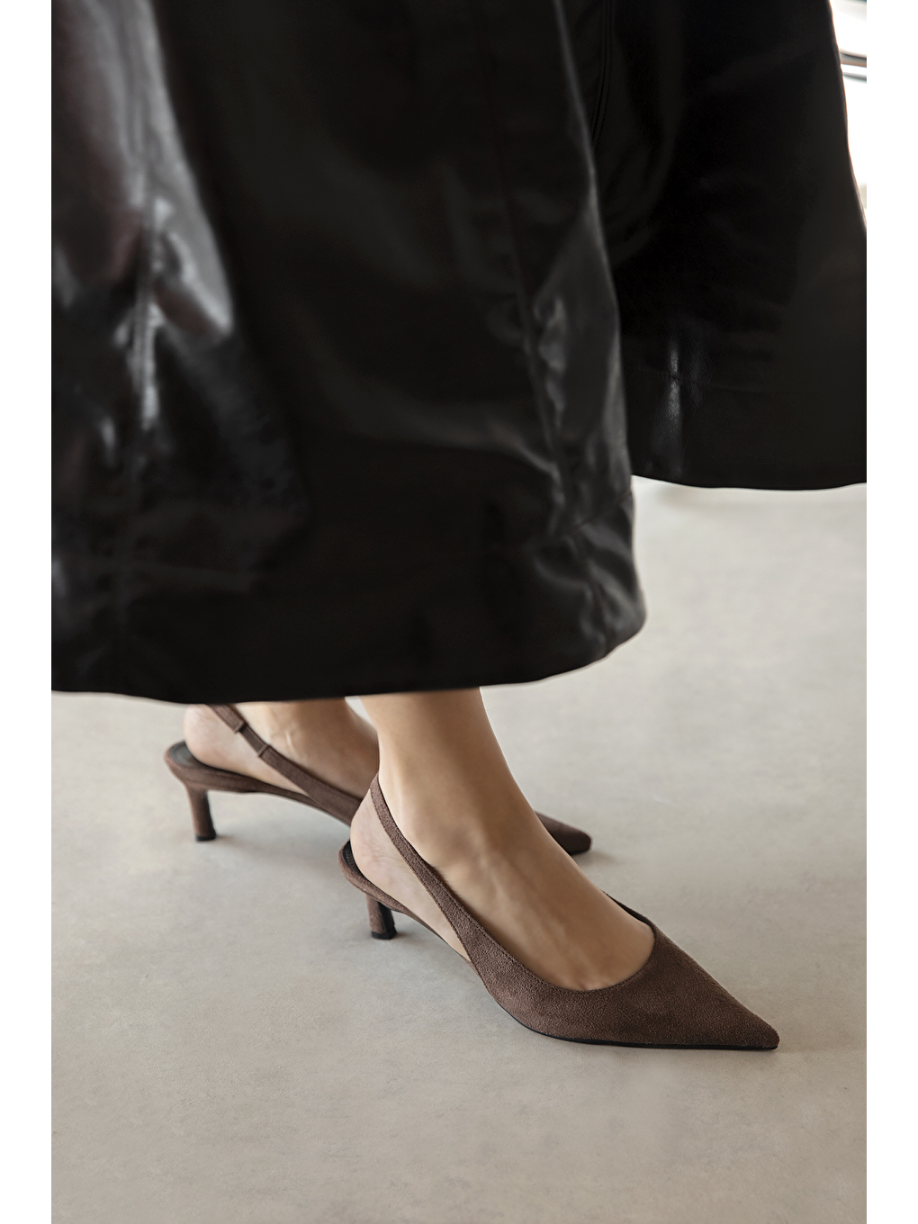 Kahverengi Molly  Kadın Topuklu Süet  Ayakkabı Kahve-2