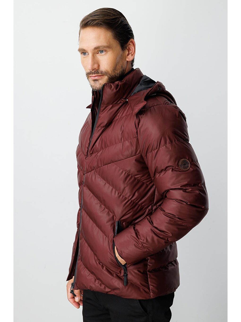 Erkek Bordo Şişme Mont-6
