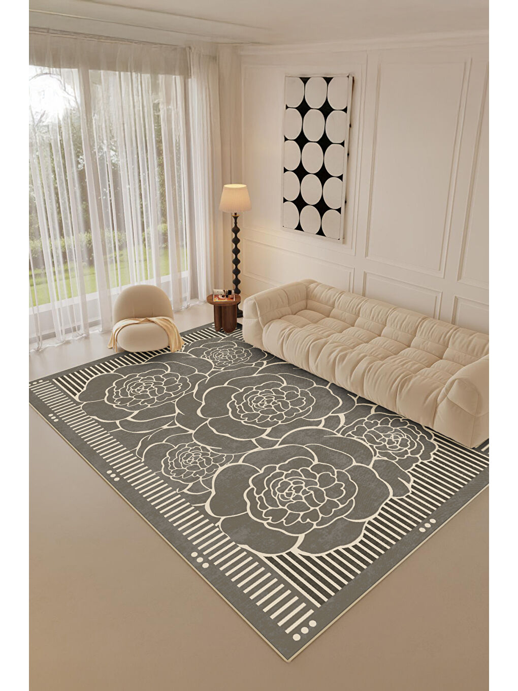 Kahverengi Modern Dekoratif Yıkanabilir Kaymaz Taban Halı – İnce, Yumuşak Salon Halısı, Mutfak Halısı ve Yolluk-4