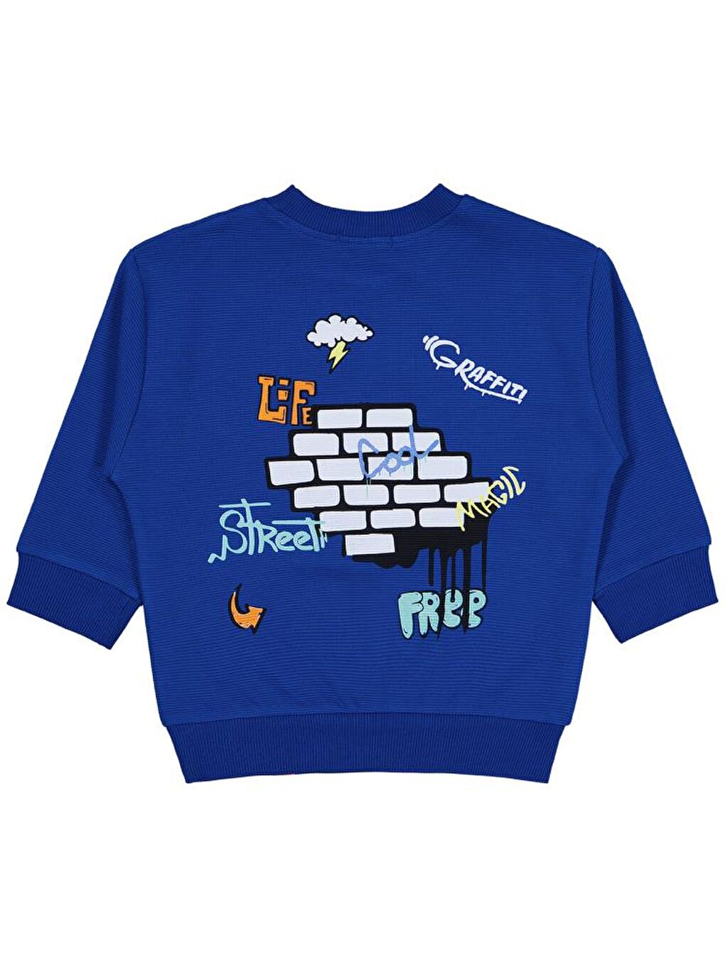 Mavi Boys Graffiti Baskılı 2-5 Yaş Sweatshirt-1