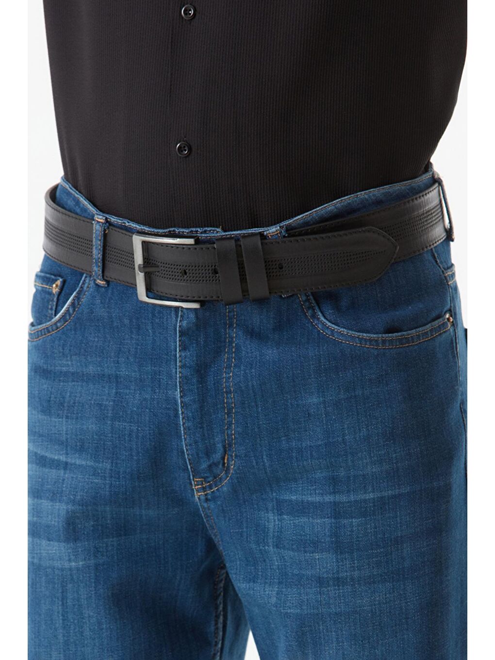 Siyah Spor Suni Deri Kemer-1