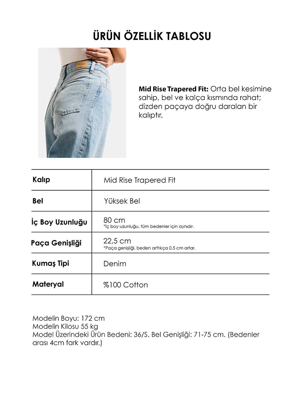 Mavi Kadın T.Kot Rengi 2s6-32 Mid Rise Trapered Fit %100 Pamuk Denim Jean-4