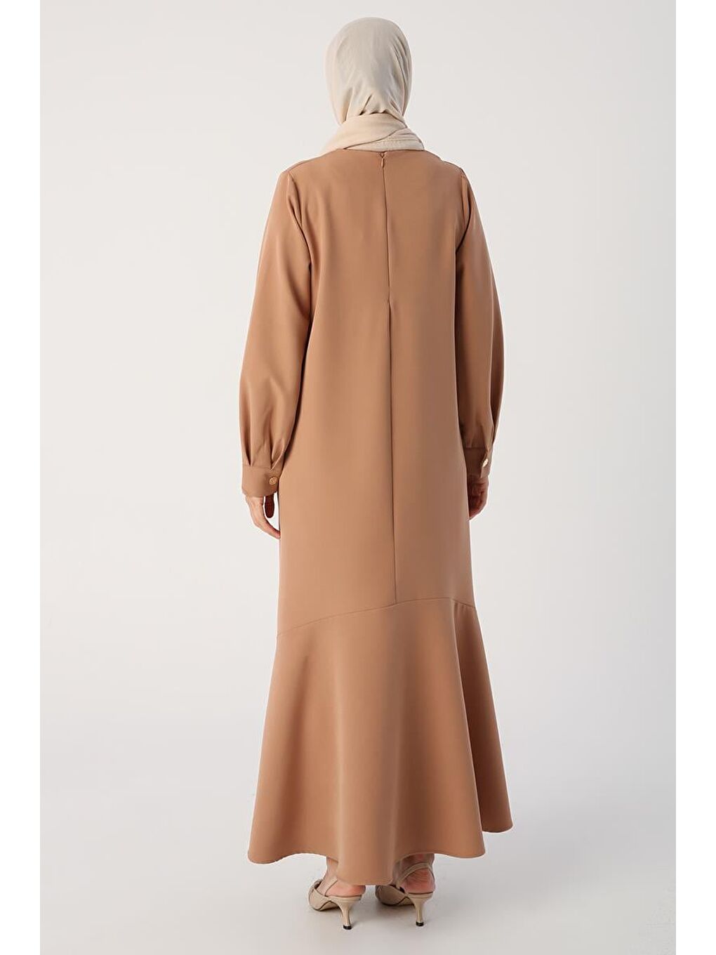 Kahverengi Toprak01-Eteği Volanlı Elbise-2