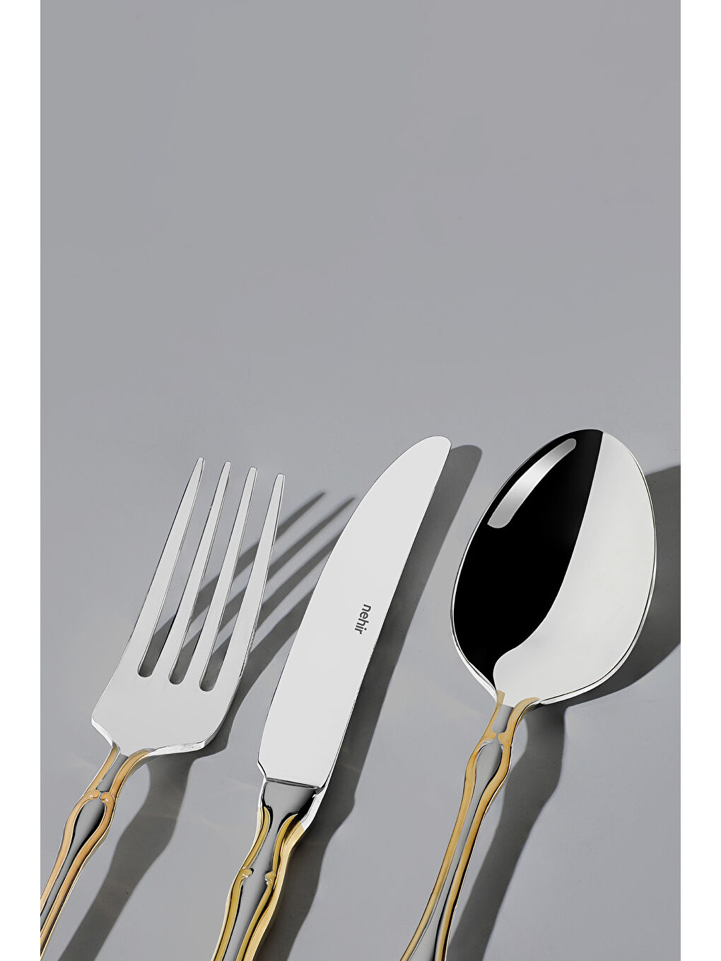 Sarı Adriana Altın Saten 12 Kişilik 84 Parça Kutulu Çatal Kaşık Bıçak Takımı-1