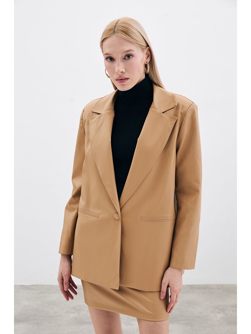 Salaş Deri Ceket - Bej-3