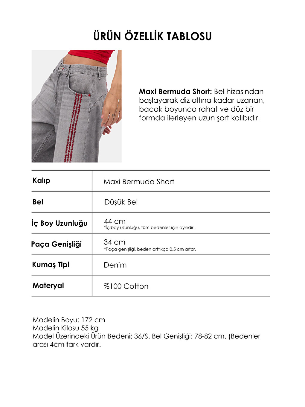 Gri Kadın Füme 4s6-13 Süper Baggy Nakışlı Özel Tasarım Jort-5
