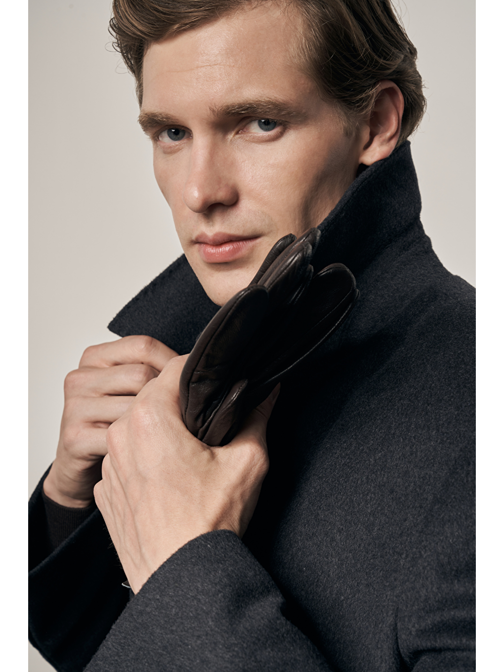 Koyu Antrasit 110 Cm Kaşe Düz Sırt Kapitoneli Astar Comfort Fit Classic Palto 1005245154-3