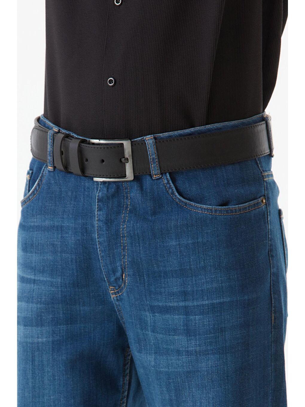 Siyah Spor Suni Deri Kemer-1